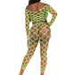 2 Pc Net Crop Top and Footless Tights