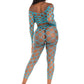 2 Pc Net Crop Top and Footless Tights