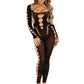 Opaque Cut Out Footless Bodystocking